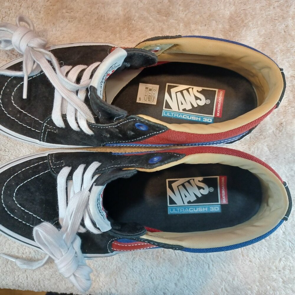 Vans Men's 6.5/Women's 8 Skate Grosso Mid Forever Black/Blue VN0A5FCGAPB - Picture 6 of 12
